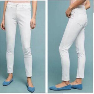 AG Abbey Ankle Super Skinny Mid-Rise White Jeans